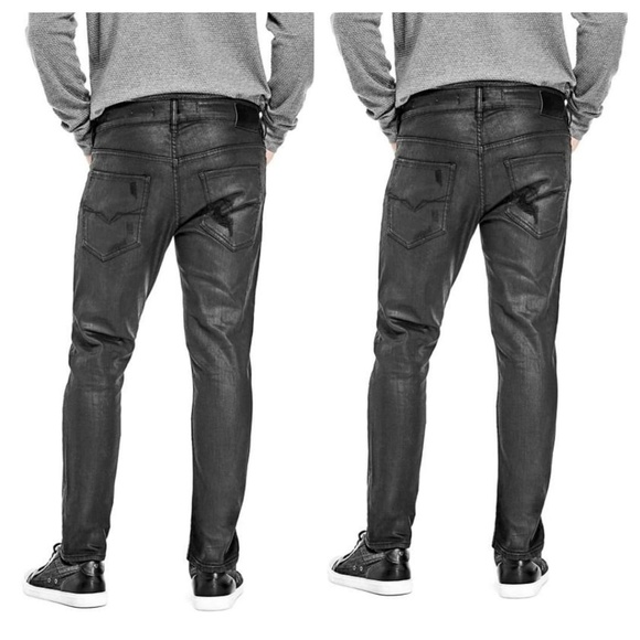 Guess Other - New Men's GUESS Destroyed Coated Skinny Jeans